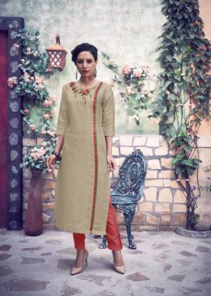 Here Is A Readymade Pair Of Kurti With Bottom In Light Beige And Red Color Respectively. This Kurti IS Fabricated On Satin Silk Paired With Silk Blend Bottom. It Is Beautified With Hand Work. Buy Now.