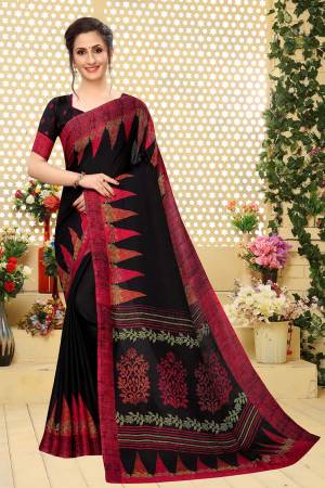 Add This Pretty Elegant Looking Saree To Your Wardrobe In Black Color. This Saree And Blouse Are Soft Cotton Based Which Gives A Rich Look To Your Personality. Buy Now.
