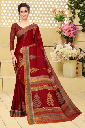 Add This Pretty Elegant Looking Saree To Your Wardrobe In Red Color. This Saree And Blouse Are Soft Cotton Based Which Gives A Rich Look To Your Personality. Buy Now.