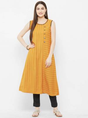 Rich Looking Designer Readymade Kurti Is Here In Musturd Yellow Color. This Printed kurti Is Cotton Based Which Gives A Rich Look To Your Personality. 