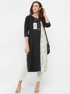 Here Is A Beautiful Kurti For Your Semi-Casuals In Black Color. This Readymade Kurti IS Fabricated on Linen Which IS Durable And Gives A Rich Look To Your Personality.
