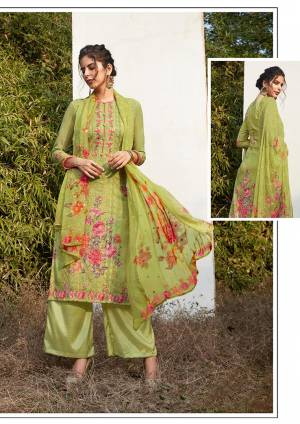 Look Pretty Wearing This Designer Straight Suit In Light Green Color. Its Beautiful Digital Printed Top Is Georgette Based Paired With Santoon Bottom and Chiffon Fabricated Dupatta. Its Top And Dupatta are Beautified With Digital Prints And Tone To Tone Thread Work. 