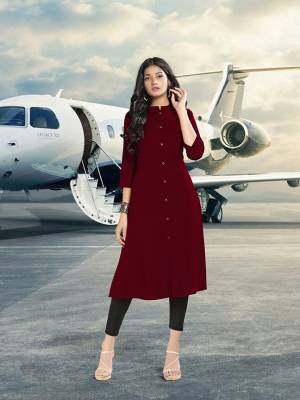 For This Summer, Here Is Cool And Soft Fabricated Readymade Kurti In Maroon Color Fabricated On Rayon. This Pretty Kurti Is Available In All Regular Sizes, It Is Soft Towards Skin Which Is Easy To Carry All Day Long In Summers.