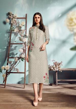 Rich And Elegant Looking Designer Readymade Straight Kurti Is Here In Dusty Green Color. This Pretty Kurti Is Fabricated on Cotton Flex Beautified With Prints All Over. It Is Available In All Regular Sizes. Buy Now.