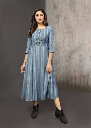 For Your Semi-Casuals, Outing Or Work Place, This Blue Colored Readymade Kurti IS Suitable For All. It IS Fabricated On Cotton Which Is Durable And Easy To carry All Day Long. 