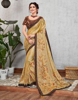 Reiterating saree-dreams with a modern feel , this blossoming floral design with just the right amount of sheen is an absolute beauty.  