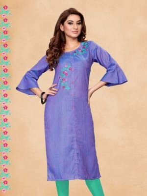Simple And Elegant Looking  Readymade Kurti Is Here In Purple Color Fabricated On Cotton. This Pretty Kurti Is Beautified With Thread Embroidery. Also It Is Available In All Regular Sizes. 