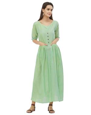 For Your Semi-Casuals, Grab This Readymade Pretty Kurti In Light Green Color Fabricated On Linen. The Pretty Color and Rich Fabric Will Give An Elegant Look To Your Personality. 