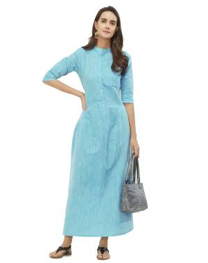 Add Some Casuals With This Simple Readymade Kurti In Sky Blue Color Fabricated On South Cotton. It Is Light Weight And Easy To Carry All Day Long. 
