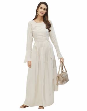 You Will Definitely Earn Lots Compliments Wearing This Readymade Long Kurti In elegant White Color Fabricated On Rayon. Its Fabric Ensures Superb Comfort All Day Long.