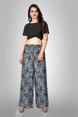 For Your Casual Wear, Get This Super Comfy Readymade Plazzo Fabricated On Imported Lycra Beautified With Smoke Prints. You Can Pair This Up With A Plain Kurti, Top Or Crop Top. Buy Now.