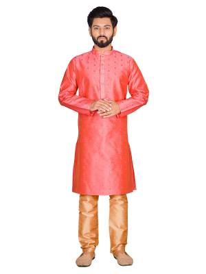 Grab This Amazing Pair Of Kurta And Chudidar For Men Fabricated On Jacquard Silk And Cotton Respectively. This Kurta Is Suitable For Festive Wear Or Any Wedding Functions. It Is Light In Weight and Can Be Paired With Any Kind Of Bottom Like Chudidar, Pyjama Or Even Denims. Its Fabric Is Soft Towards Skin And Avialable In All Sizes. Buy Now.