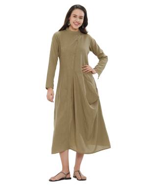 Flaunt Your Rich And Elegant Taste Wearing This Designer Readymade Kurti In Olive Grey Color Fabricated On Rayon Slub. Its Unique Pattern And Color Will Earn You Lots Of Compliments From Onlookers.  