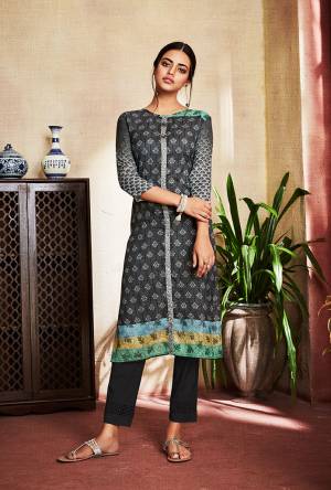 For Your Casual Or Semi-Casual Wear, Grab This Readymade Straight Kurti Fabricated On Soft Silk. This Pretty Kurti Is Beautified With Digital Prints All over. It Is Light Weight And Easy To carry All Day Long. 
