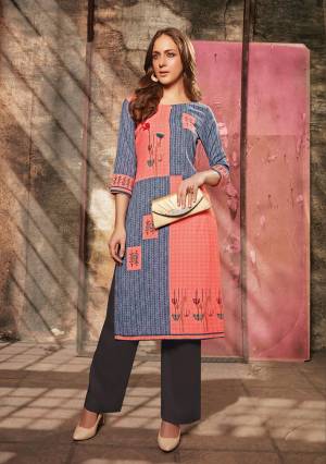 For Your Casual Or Semi-Casual Wear This Summer, Grab This Readymade Kurti With Pants. This Kurti Is Fabricated On Rayon Beautified With Digital Prints Paired With Cotton Fabricated Bottom. Buy Now. 