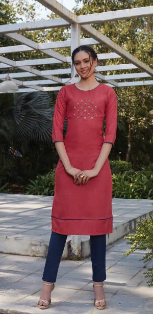 Here Is A Pretty Readymade Pair Of Kurti With Bottom In Red And Navy Blue Color Respectively. This Kurti And Bottom Are Cotton Based Which Is Light Weight, Easy To Carry And Durable. Buy Now.