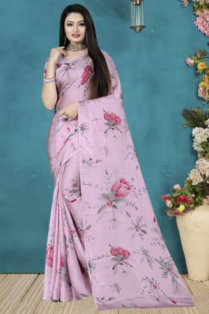 Celebrate This Festive Season With Beauty And Comfort Wearing This Lovely Digital Printed Saree. This Saree And Blouse Are Fabricated On Satin Silk Which Is Light Weight, Durable And Easy To Care For.