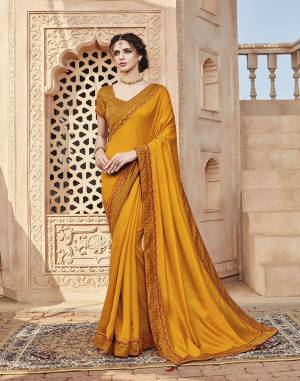 Look Pretty In This Designer Elegant Looking Saree In Musturd Yellow Color. This Saree Is Fabricated On Soft Art Silk Beautified With Detailed Thread Embroidery Work Paired With Art Silk Fabricated Blouse.?