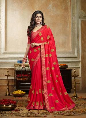 Grab This Pretty Attractive Saree In Dark Pink Color. This Saree Is Fabricated On Soft Art Silk Paired With Brocade Fabricated Blouse. It Has Attractive Jari Embroidered Motifs Highlited With Stone Work. Its Rich Fabric And Color Will Earn You Lots Of Compliments From Onlookers.