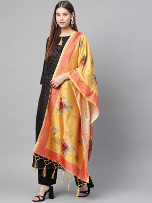 Grab This Classy Tassel Dupatta made from Jacquard Silk has decorative work like Digital Printed ,which makes it a smart pick for all occasions. You can wear this Dupatta in different styles Pairing Up With Different Kind Of Attires