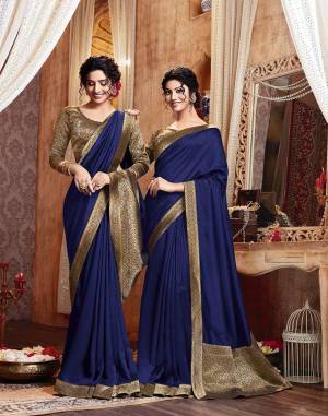 Add Some Rich And Elegant looking Simple Yet Designer Saree In Royal Blue Color. This Saree Is Fabricated On Art Silk Paired with Jacquard Silk Fabricated Blouse. Buy Now.