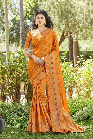 For A Proper Traditional Wear, Grab This Designer Silk Based Saree In Musturd Yellow Color. This Saree And Blouse Are Fabricated On Art Silk Beautified With Attractive Detailed Weave. Buy Now.