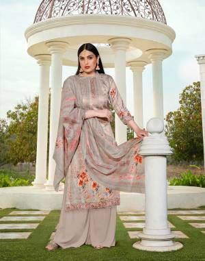 For Your Semi-Casual Or Festive Wear, Grab This Very Comfortable Soft Fabricated Designer Straight Suit In Grey  Color. Its Pretty Top Is Cotton Silk Based Paired With Lawn Cotton And Soft cotton Dupatta. It Is Light In Weight, Durable And Easy To Care For.