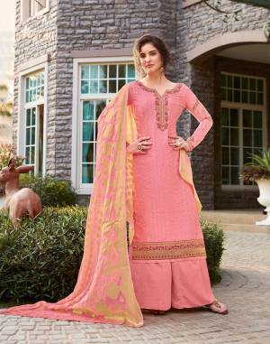 Look Pretty In This Attractive Looking Designer Straight Suit In Pink Color. Its Top Is Fabricated On Tussar Art Silk Paired With Santoon Bottom And Jacquard Silk Fabricated Dupatta. Buy Now. 