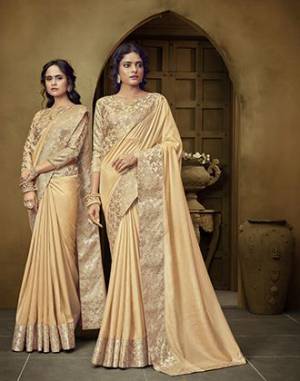 Simple and Elegant Looking Saree Is Here In Beige Color. This Plain Saree Has Weaved Broad Border. This Saree Is Fabricated On Art Silk Paired With Brocade Fabricated Blouse. Buy Now. 