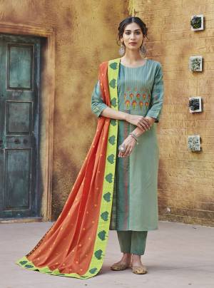 Add This Designer Straight Suit To Your Wardrobe In Teal Green Color . This Readymade Suit Is Light Weight, Durable And Its Fabric Ensures Superb Comfort And Available In All Regular Sizes. 