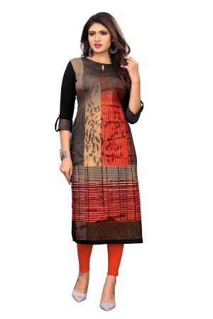 Here Is Simple Printed Kurti For Your Casual Wear. This Pretty Kurti Is Fabricated On Crepe Beautified With Prints. It IS Light In Weight And Easy To Carry All Day Long. 