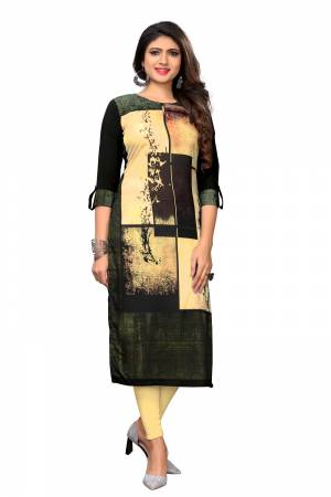 Here Is Simple Printed Kurti For Your Casual Wear. This Pretty Kurti Is Fabricated On Crepe Beautified With Prints. It IS Light In Weight And Easy To Carry All Day Long. 