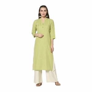 Add This Pretty Kurti To Your Wardrobe In Green Color. This Readymade Kurti Is Fabricated On Rayon With Prints. It Is Light In Weight And Easy To Carry All Day Long .