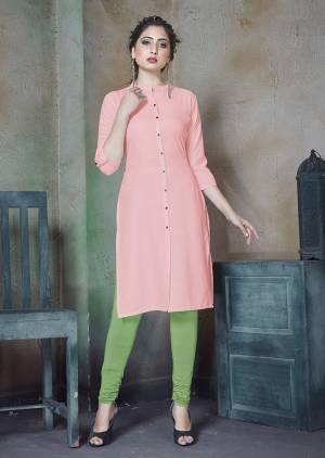 Add This Casual Pink Color Plain Kurti Fabricated On Cotton. It Is Light In Weight And Can Be Paired With Same Or Contrasting Colored Bottom. Also It Is Available In All Regular Sizes. Buy Now. 