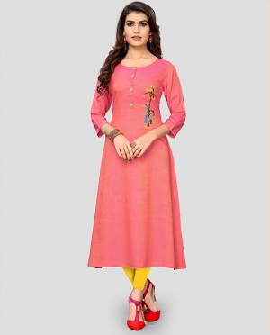 For Your Casual Or Semi-Casuals, Grab This Simple Readymade Straight Kurti In Pink Color Fabricated On Rayon. Its Fabric Is soft Towards Skin And Esnures Superb Comfort All Day Long.