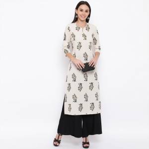 Add This Pretty Simple Kurti To Your Wardrobe In White color Fabricated On Cotton. This Readymade Kurti Is Suitable For Daily Or Office Wear.
