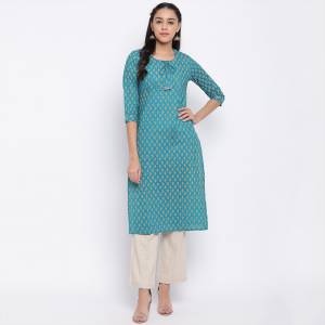 Add This Pretty Simple Kurti To Your Wardrobe In Blue color Fabricated On Cotton. This Readymade Kurti Is Suitable For Daily Or Office Wear.