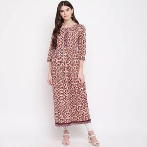 For Your Casual Or Semi-Casuals, Grab This Simple Readymade Straight Kurti In Multi Color Fabricated On Cotton. Its Fabric Is soft Towards Skin And Esnures Superb Comfort All Day Long.