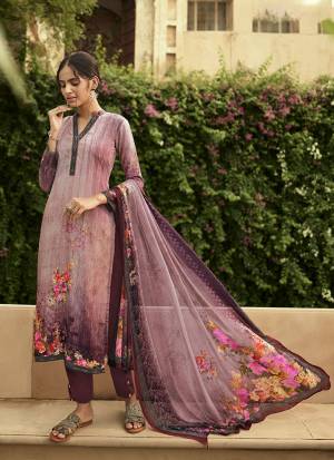 Beat The Heat This Summer Wearing This Simple and Elegant looking Printed Straight Suit In Purple Color. This Dress Material Is Fabricated On Crepe Paired With Georgette Fabricated Dupatta. Buy This Pretty Digital Printed Suit Now.