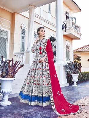 Grab This Very Beautiful Designer Readymade Suit In Grey And Dark Pink Color. Its Lovely Printed Top Is Soft Silk Based Paired With Cotton Leggings And Soft Muslin Fabricated Dupatta. This Readymade Suit Is Beautified With Prints All Over. Also It Is Available In All Regular Sizes. Buy Now.
