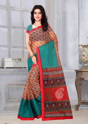 Simple and Elegant Looking Printed Saree Is Here For Your Casual Or Semi-Casual Wear. This Saree and Blouse Are Fabricated On Kota Silk Beautified With Prints All Over. It Is Light In Weight and Easy To Carry All Day Long. 