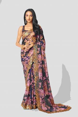 Look Pretty Wearing This Lovely Designer Saree