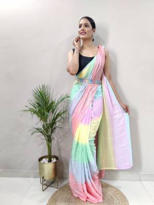 Look Pretty Wearing This Lovely Designer Ready To Wear Saree