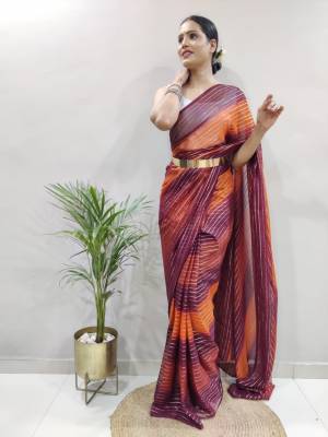 Look Pretty Wearing This Lovely Designer Ready To Wear  Saree