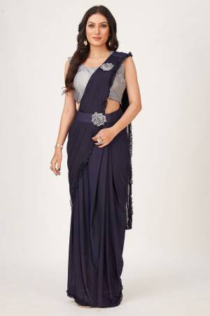 Look Pretty Wearing This Lovely Designer Ready To Wear  Saree