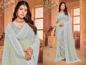 Look Pretty Wearing This Lovely Designer  Saree