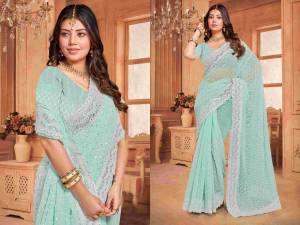 Look Pretty Wearing This Lovely Designer  Saree