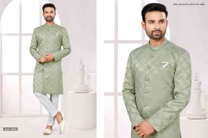 Shine Bright In This Designer Readymade Mens Wear Kurta Here