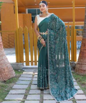 Shine Bright In This Beautiful Designer Readymade  saree 