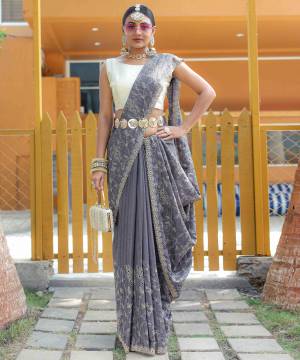 Shine Bright In This Beautiful Designer Readymade  saree 